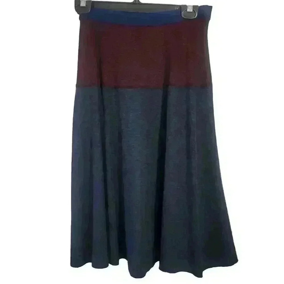 Three Dots Women's Skirt Black Red Colorblock A Line Swing Size XS - Picture 1 of 8